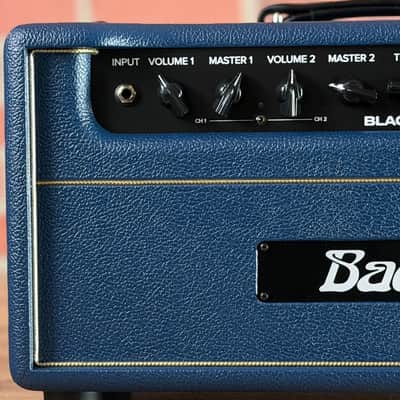 Bad Cat Custom MOD Shop Black Cat 30-watt Electric Guitar Amp Head - Custom Navy Blue Tolex (with Gold Piping) image 3