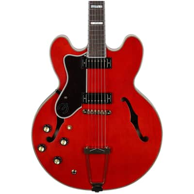 Epiphone Masterbilt Gem Archer Sheraton Left-Handed Electric Guitar, Cherry, with Case image 3