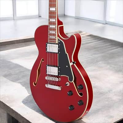 D'Angelico Premier SS Single Cutaway w/ stop-bar tailpiece, Burnt Red* w/ DAPSSBRDNS image 5