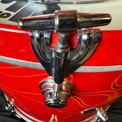 Rikki Rockett's Poison, 1990-1992 Flesh and Blood Tour DW 7-Piece Drum Set Early 1990s - Custom Red Flame Graphic by Cycle Fab image 19