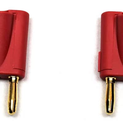 (2) Two Genuine REAN NYS508-R Dual RED Banana Plug for 6mm(.24") to 10mm(.39") image 1