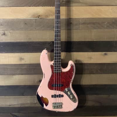Real Life Relics Squier Jazz Bass Shell Pink Refinish Nitro Lacquer image 1