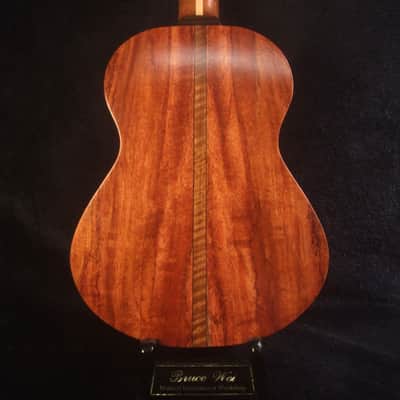 Handmade Left-handed 8 String Baritone Ukulele, Solid Curly Spalted Maple, Rosewood, MOP Inlay, Soft-bag, Bruce Wei UG19-2344 image 4