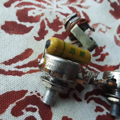 1958 set Fender Duo Sonic Precision Telecaster Musicmaster guitar bass pots harness jack image 3