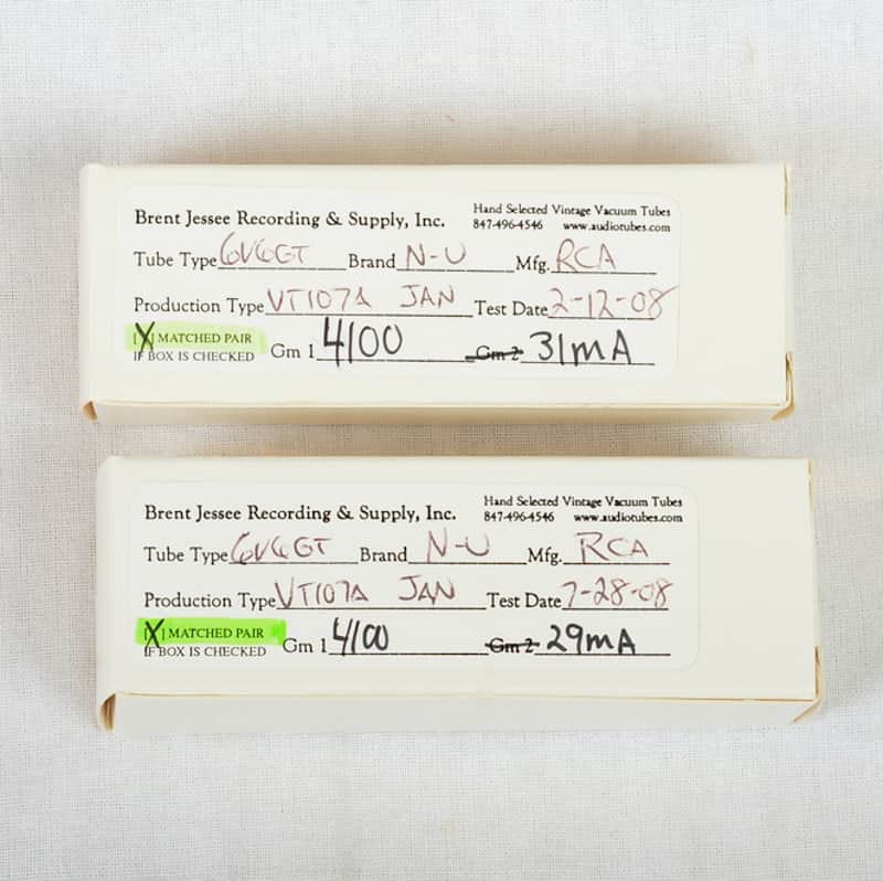 National Union (RCA) 6V6 Power Tubes - Matched Pair image 1