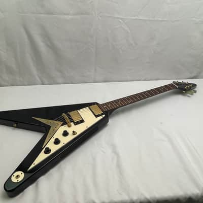 Epiphone '58 Reissue Korina Flying V Electric Guitar 2002 Ebony image 2