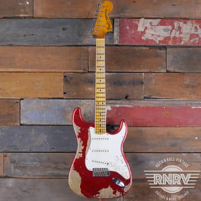 2018 Fender Custom Shop Limited Edition '68 Reissue Stratocaster Relic - Heavy Aged Red Sparkle image 2