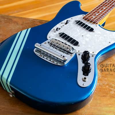 2002 Fender Japan Mustang MG69 Competition Blue "Teen Spirit" offset guitar - cool CIJ! image 12