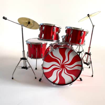 Meg White White Stripes Tribute Mini Ludwig Drum Set Replica Collectible Model image 1