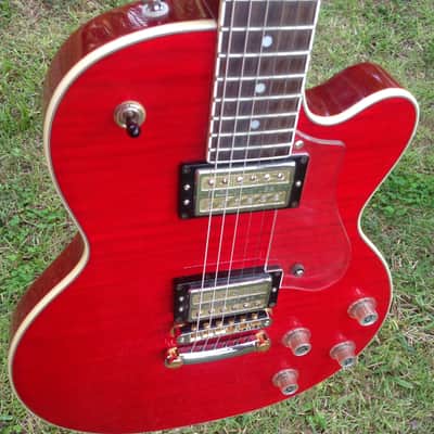 DeArmond M72 Bluesbird  2000-ish Cherry Flame Top Les Paul w/ Gold Tone Pups image 1