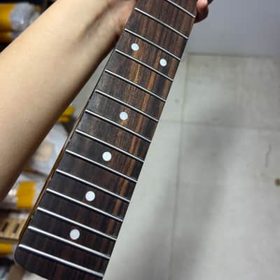 22frets Roasted flame Maple guitar neck Rosewood fingerboard 25.5 inch Bone nut gloss 25.5inch image 3