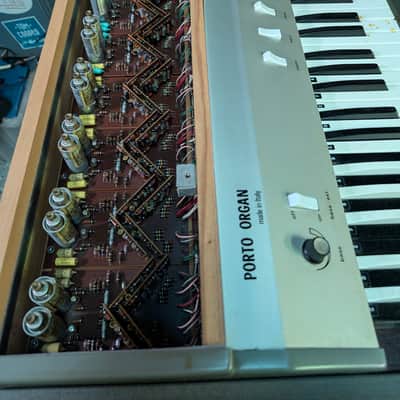 Porto combo suitcase Organ Italy Ideal CEI Noble vintage synth Farfisa/Starmaster-adjacent needs work Italian 1960’s blue grey tolex image 7