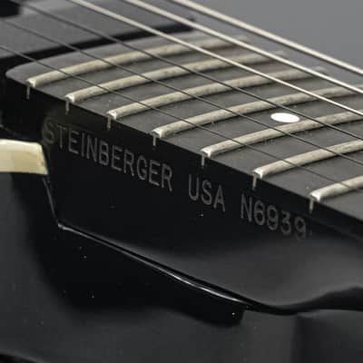 1989 Steinberger GM4TA Flagship Guitar — Newburgh, NY — Black w/ White Binding image 13