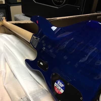 ESP/LTD Surveyor 415 Bass Guitar Quilt Blue Electric Bass image 7