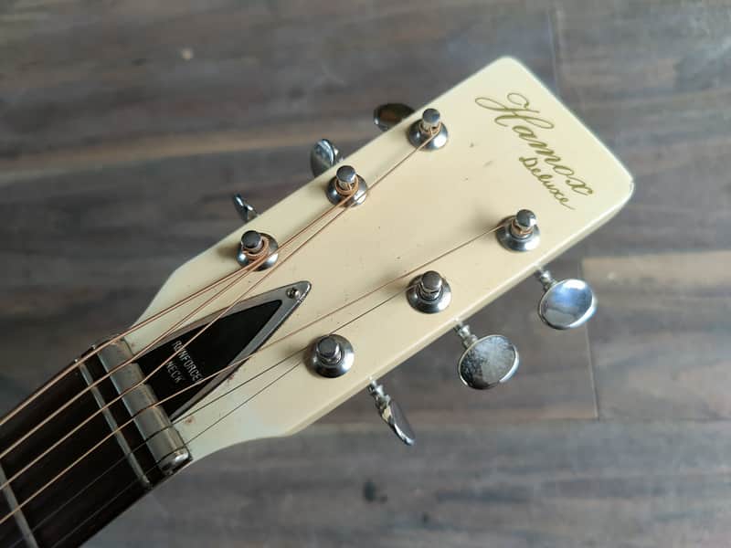 1970's Hamox Deluxe Japan F1501W Acoustic Guitar (White) | Reverb