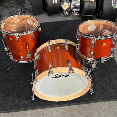 Ludwig Legacy Mahogany 3-Piece FAB 13/16/22 Drum Kit Set in Vintage Mahogany with Satin Natural Hoops image 4