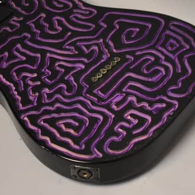 c. 1980s Schecter USA T-Style Body Dallas-Era HS Customized Black/Purple image 8