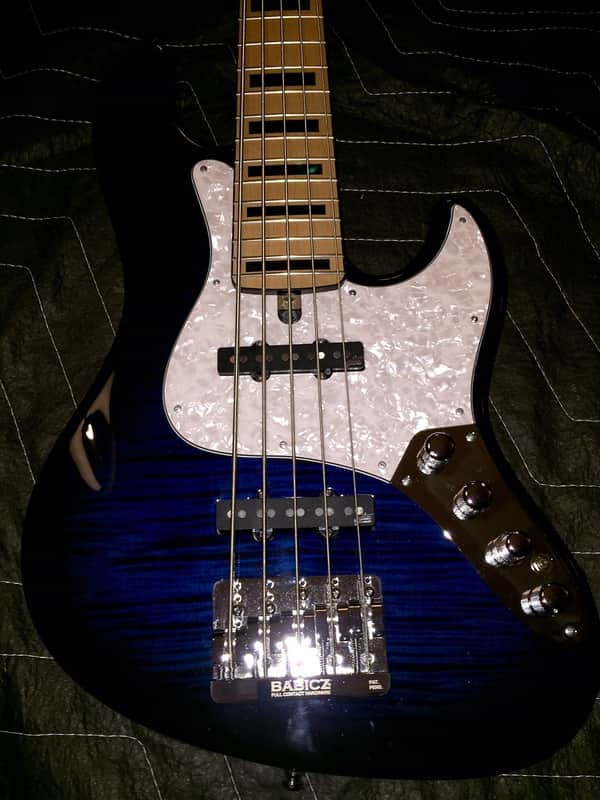 Mayones Jabba 2016 Trans Blue Burst Gloss Monolith Black Gloss image 1
