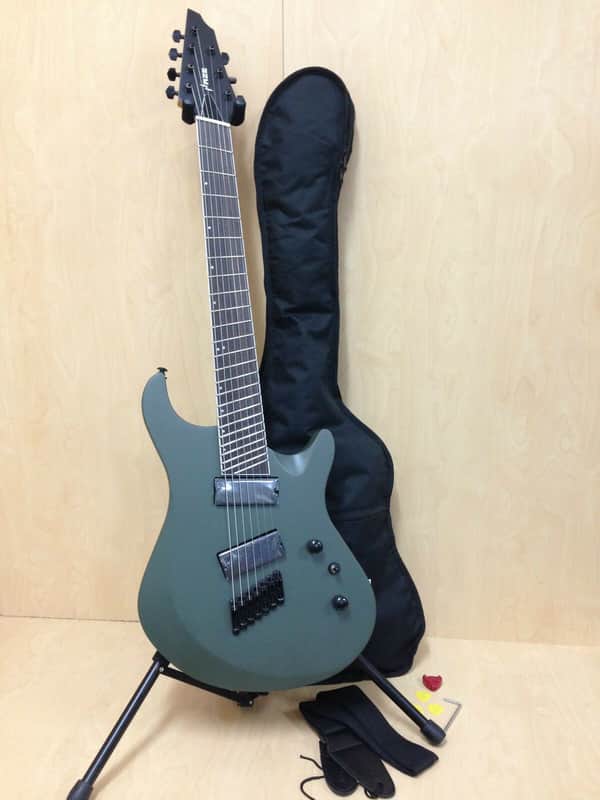 Haze-7 MGS Fanned Frets 7-String Electric Guitar,Military Green+ Free Gig Bag image 1