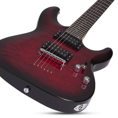 Schecter C-6 Plus Electric Guitar See-Thru Cherry Burst image 25