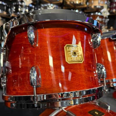 ~NEW!~ Gretsch USA Custom 4-Piece 10/12/16/22 Drum Kit Set in Burnt Orange Gloss Lacquer with Square Badges image 6