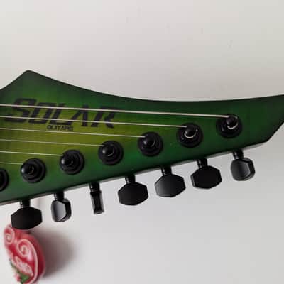 Solar Guitars X1.7FRLB – Flame Lime Burst Matte 2025 - Lime Burst Matte image 3