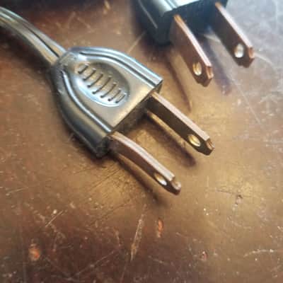 Yazaki one (1) 117V Power Cord Electric Cable cut Japan, not Phalo Vintage non-polarized black 1940s-1960s image 7