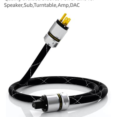 Audio Power Cords 12AWG Pure Copper 125V 15A Gold Plated Plugs (1M) 2024 - Black/sliver image 8