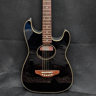 Used 2002 Fender Stratacoustic A/E Guitar, Black image 1