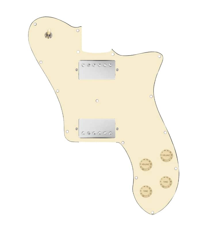 920D Custom 72 Deluxe Tele Loaded Pickguard With Nickel Smoothie Humbuckers, Aged White Knobs, and Aged White Pickguard image 1
