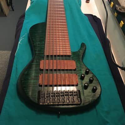 Prat Basses GODZILLA C3-WTF-24 24 string Bass (8x3) Trans Dark Emerald Green + Axe Handler Arc Stand image 1