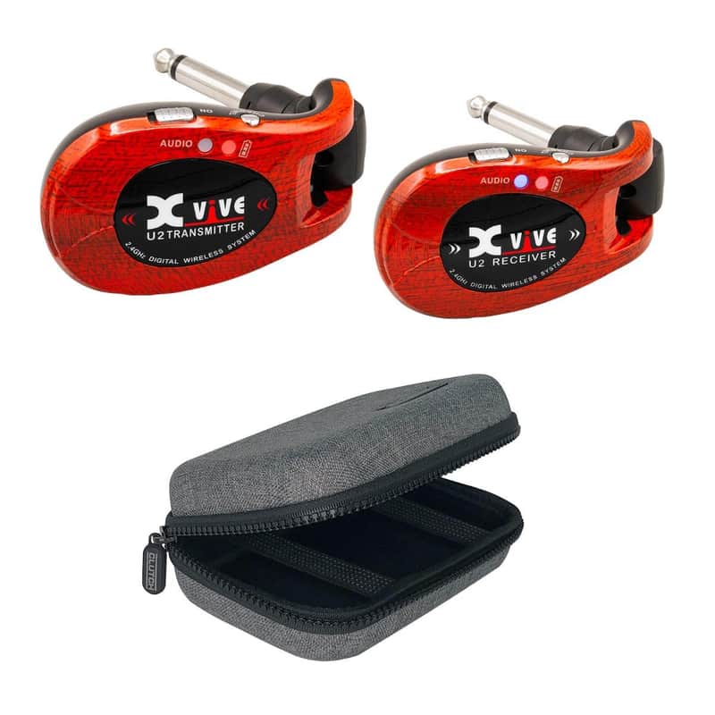 Xvive U2 Complete Guitar Bass Instrument Wireless System Redwood w Case image 1