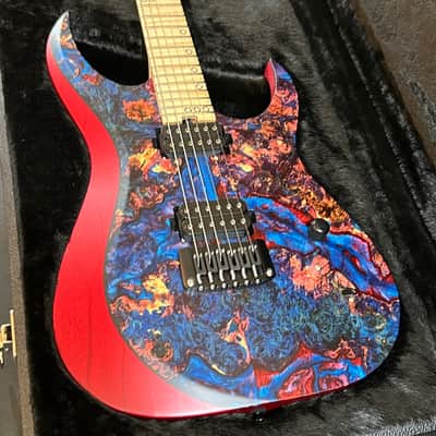 Schecter USA Custom Shop Sunset Extreme 6 Stabilized Top Electric Guitar - Blue/Red image 14