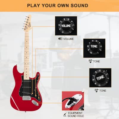 Glarry GST Electric Guitar - Red image 5
