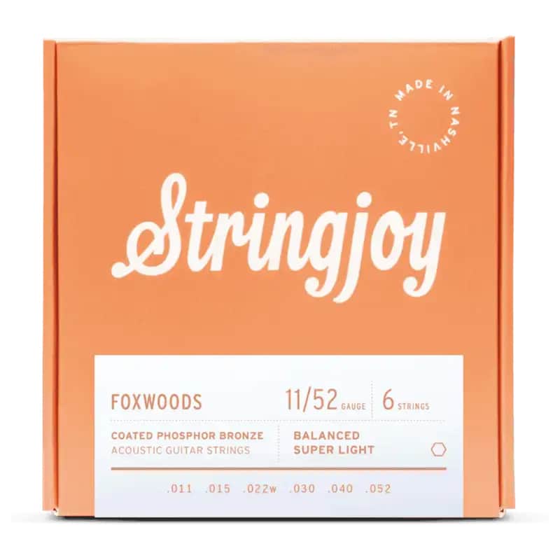 Stringjoy Stringjoy 11-52 Super Light Gauge Foxwoods Coated Phosphor Bronze Acoustic Guitar Strings image 1