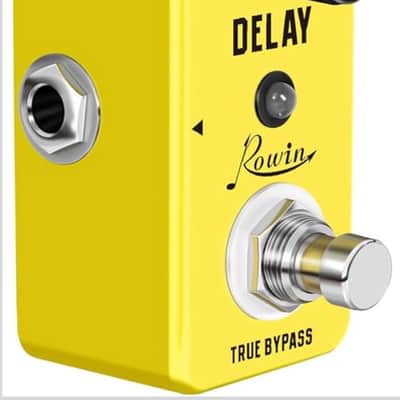 Rowin Delay Yellow Guitar MINI Analog Effects Pedal with True Bypass Rowin LEF-314 Delay 2010s - Yellow image 3