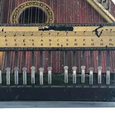 1912 Phonoharp Celestaphone Vintage Marxophone Antique Zither Spring Harp Keyboard Hammer Dulcimer image 7
