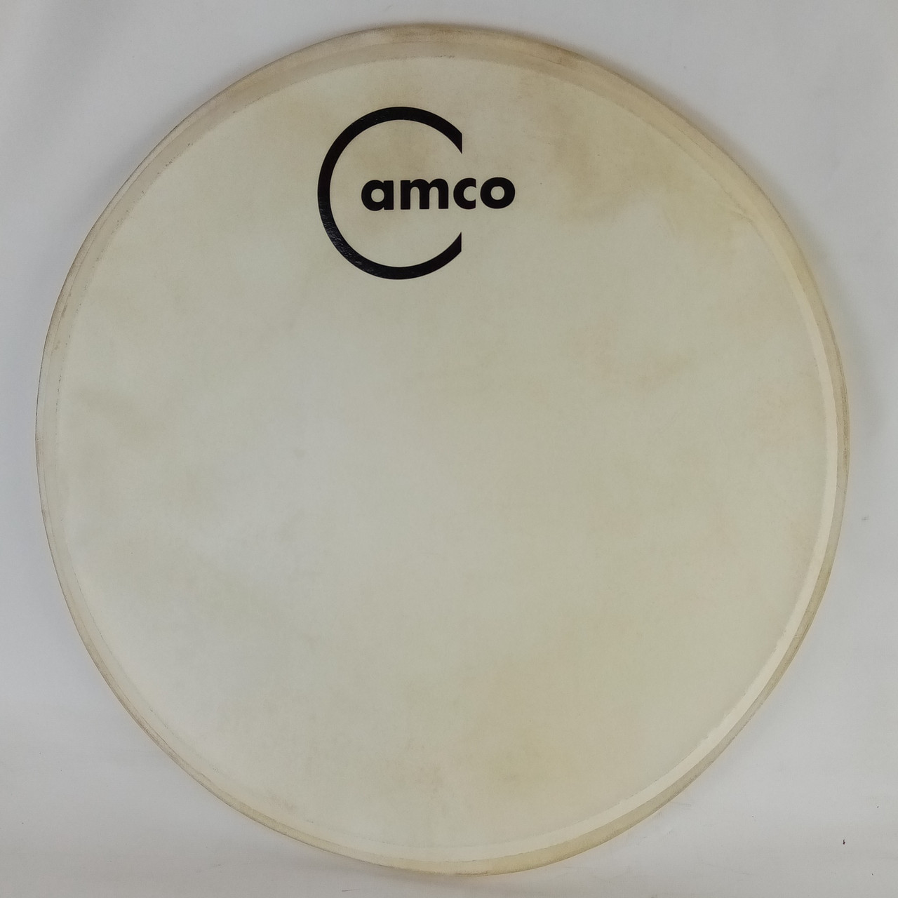 Camco 18" Calf Skin Bass Drum Head Resonant Logo Vintage 60s Oaklawn IL Bop Jazz — main photograph