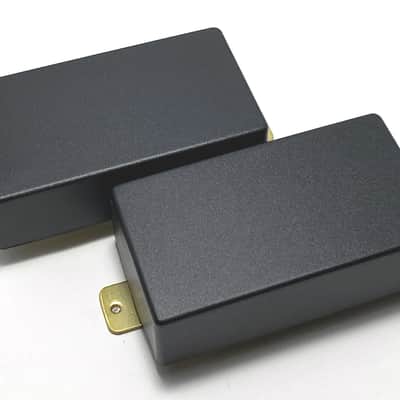 Dragonfire Volt Buckers HH Set, Passive Ceramic Humbucker Bridge + Neck Pickups ~ Solid Cover Black image 3