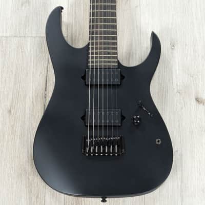 Ibanez RGIXL7BKF RG Iron Label Guitar, Ebony Fretboard, Black Flat image 2