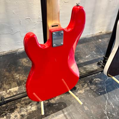 Red Silvertone Precision Bass Plays and Sounds good! image 5