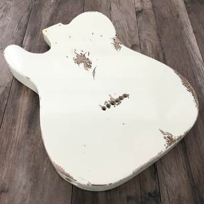 FRANCHIN Mars guitar body Relic Aged Vintage White 100% Nitro Lacquer Cracks TV Jones Pickups Alder T-Style Made in Italy - Stock piece #22920526 image 2