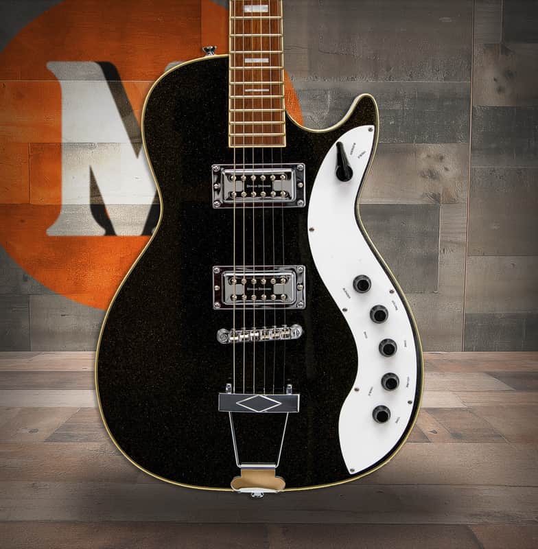 Silvertone Single Cut Bolt-on Duncan Pickups - Black Gold Flake (1423BGF) image 1
