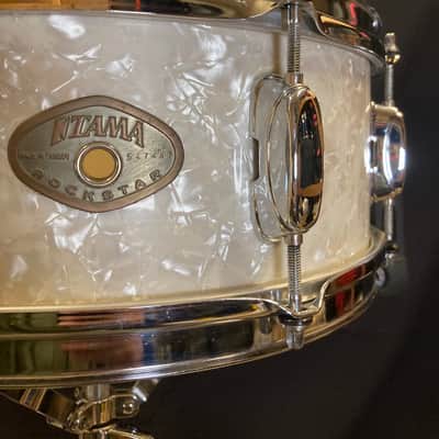 Tama - 5x14" Rockstar Series Mahogany, 8-Lug Snare Drum 1992–1997 - White Marine Pearl image 5