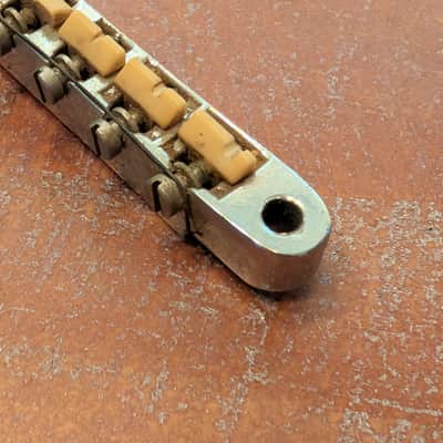 Gibson ABR-1 Nylon Saddle Guitar Bridge Vintage 1960s Chrome Very Clean! image 4