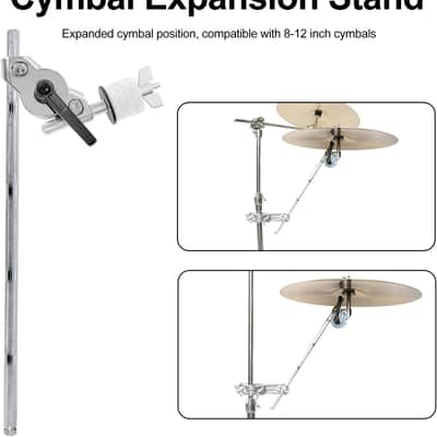 Cymbal Boom Arm Cymbal Extension Stand 16.5 inch Cymbals Boom Arm Holder with 360° Adjuetable Head Straight Cymbals Arm for Drummer Beginner Drum Set Accessories image 3