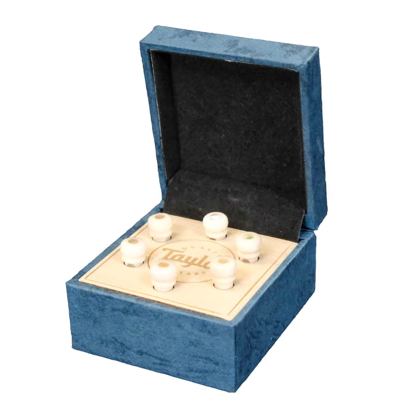 Taylor Water Buffalo Horn Bone Bridge Pin Set-White with Awabi Shell image 1