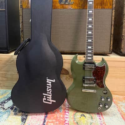 Gibson CME Exclusive SG Standard with T-Type Pickups, Tortoise Pickguard 2018 - Olive Drab image 7
