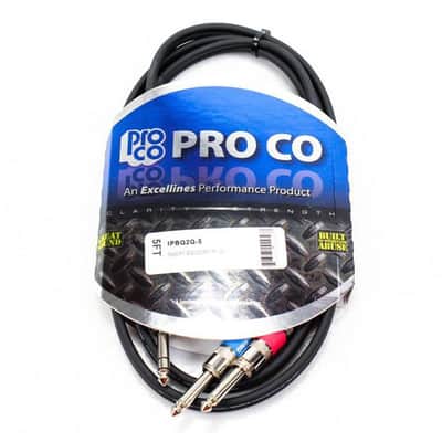 ProCo Excellines IPBQ2Q-5 1/4" TRS Male to Dual 1/4" TS Male Insert Cable, 5ft image 8