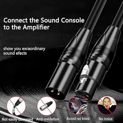 XLR Cables 6ft 6 Pack, Professional XLR Microphone Cable Male to Female, Gold-Plated 3-pin XLR Speaker Cable Balanced Mic Cable, Multicolor image 3